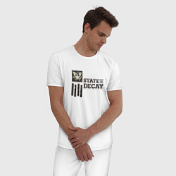 Пижама хлопковая мужская State of Decay Iron Logo, цвет: белый — фото 2