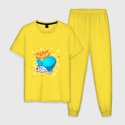 Пижама хлопковая мужская Holydays!, цвет: желтый