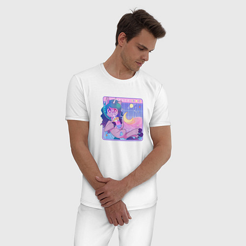 Мужская пижама Космическая Иззи / Белый – фото 3