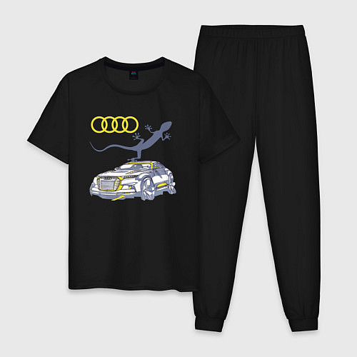 Мужская пижама Audi Quattro - зачётное точило! / Черный – фото 1