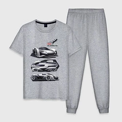 Пижама хлопковая мужская Audi motorsport concept sketch, цвет: меланж