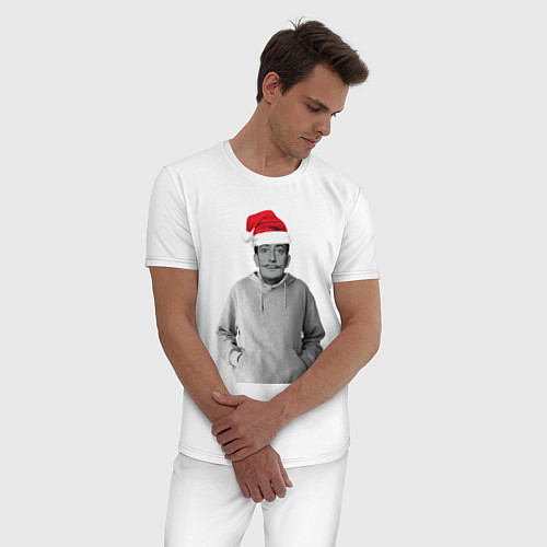 Мужская пижама Дед Мороз Сальвадор дали / Белый – фото 3