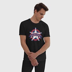 Пижама хлопковая мужская Texas Rangers -baseball team, цвет: черный — фото 2