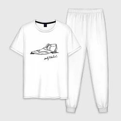 Пижама хлопковая мужская Andy Warhol - signature, цвет: белый