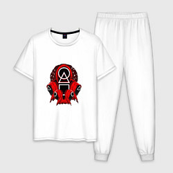 Пижама хлопковая мужская Red Squid Game, цвет: белый