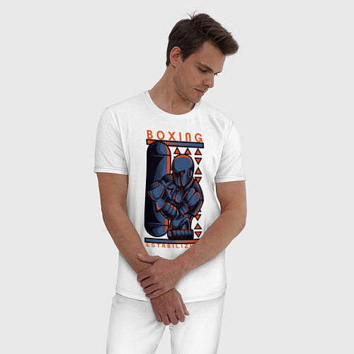 Мужская пижама Робот боксёр / Белый – фото 3