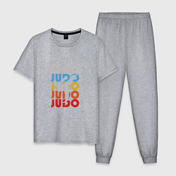 Пижама хлопковая мужская Sport Judo, цвет: меланж
