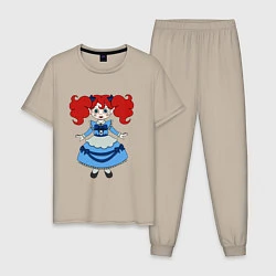 Пижама хлопковая мужская Poppy Playtime doll 01, цвет: миндальный