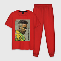 Пижама хлопковая мужская Neymar Junior - Brazil national team, цвет: красный