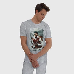 Пижама хлопковая мужская Thomas Partey - Arsenal, England, цвет: меланж — фото 2