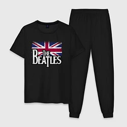 Пижама хлопковая мужская The Beatles Great Britain Битлз, цвет: черный