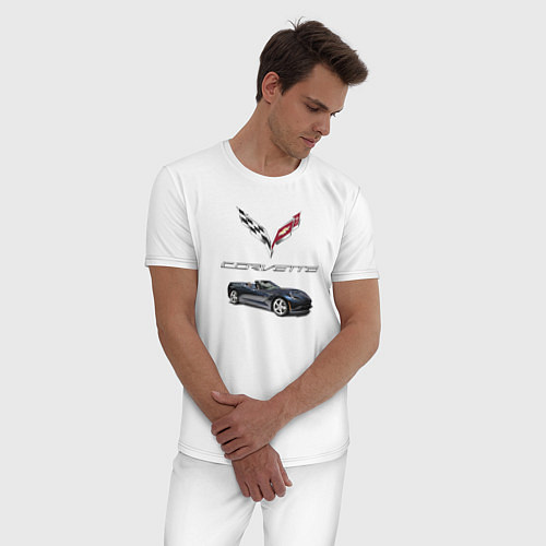 Мужская пижама Chevrolet Corvette / Белый – фото 3