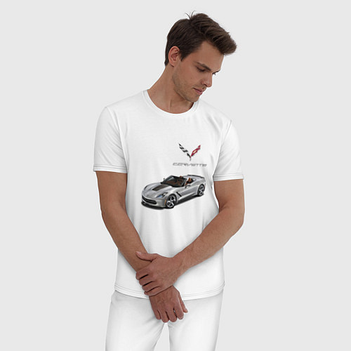 Мужская пижама Chevrolet Corvette - Racing team / Белый – фото 3
