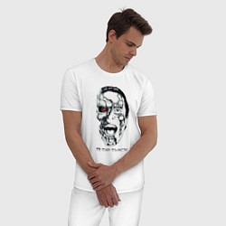 Пижама хлопковая мужская Терминатор прозрачный, цвет: белый — фото 2