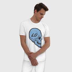 Пижама хлопковая мужская Череп - LOVE, цвет: белый — фото 2
