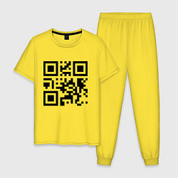Пижама хлопковая мужская Отстань!, цвет: желтый