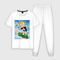 Пижама хлопковая мужская Richie Rich ALEC ART, цвет: белый