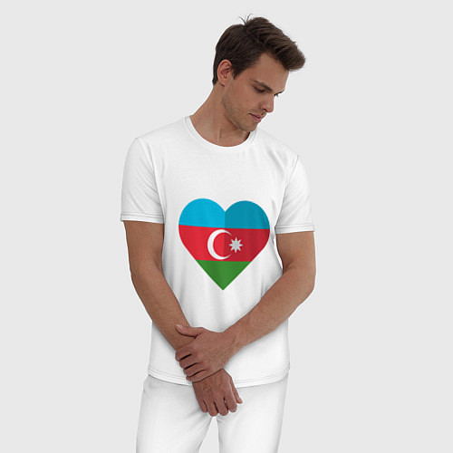 Мужская пижама Сердце Азербайджана / Белый – фото 3
