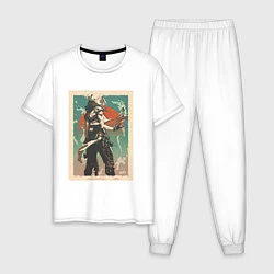 Пижама хлопковая мужская Jett art, цвет: белый
