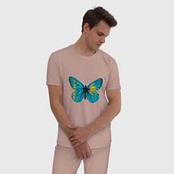 Пижама хлопковая мужская Бабочка - Казахстан, цвет: пыльно-розовый — фото 2