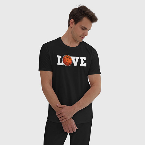 Мужская пижама Баскетбол LOVE / Черный – фото 3