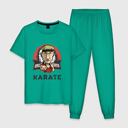 Пижама хлопковая мужская Каратэ Кобра Кай, цвет: зеленый