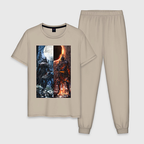 Мужская пижама Dark Souls x Bloodborne Дарк Соулс / Миндальный – фото 1