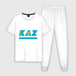 Пижама хлопковая мужская KAZ, цвет: белый