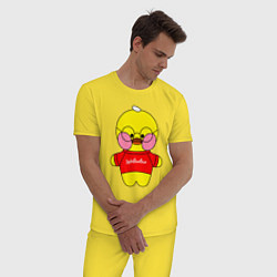 Пижама хлопковая мужская LALAFANFAN - Yellow Duck ЛАЛАФАНФАН - Желтый Утено, цвет: желтый — фото 2