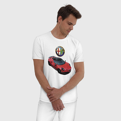 Мужская пижама Alfa Romeo - просто мечта! / Белый – фото 3