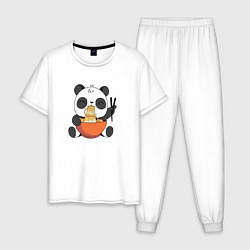 Мужская пижама Cute Panda Eating Ramen