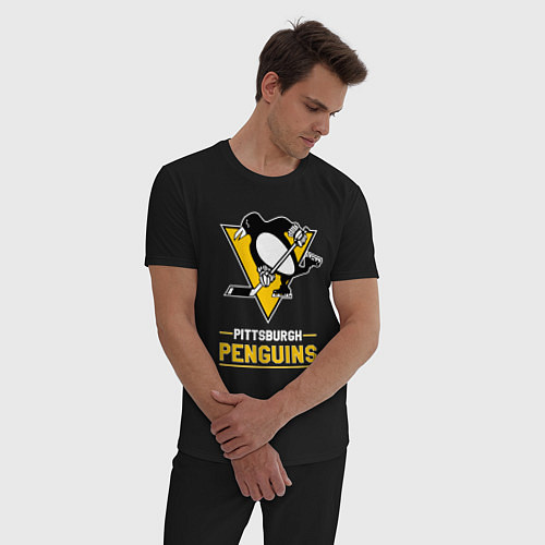 Мужская пижама Питтсбург Пингвинз , Pittsburgh Penguins / Черный – фото 3