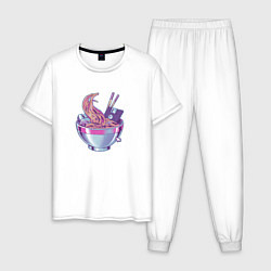 Пижама хлопковая мужская Web Ramen, цвет: белый
