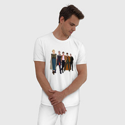 Пижама хлопковая мужская Джоди Уиттакер 2022, цвет: белый — фото 2