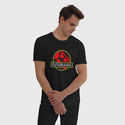 Пижама хлопковая мужская Футурама Бендер Логотип, Futurama, цвет: черный — фото 2