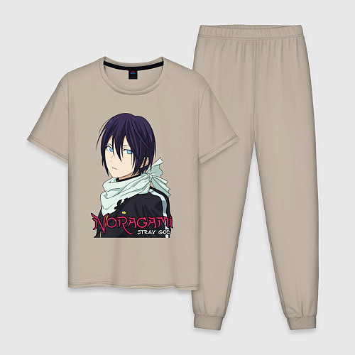 Мужская пижама Yato blue eyes / Миндальный – фото 1