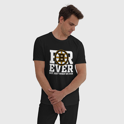 Мужская пижама FOREVER NOT JUST WHEN WE WIN, Boston Bruins, Босто / Черный – фото 3