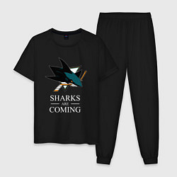 Мужская пижама Sharks are coming, Сан-Хосе Шаркс San Jose Sharks