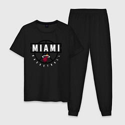 Пижама хлопковая мужская MIAMI HEAT NBA МАЯМИ ХИТ НБА, цвет: черный