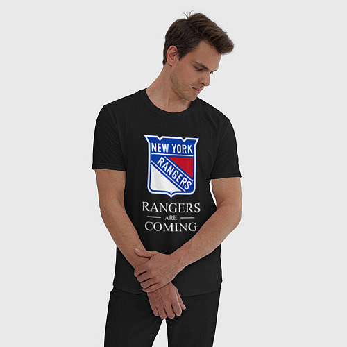 Мужская пижама Rangers are coming, Нью Йорк Рейнджерс, New York R / Черный – фото 3