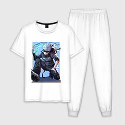 Пижама хлопковая мужская Сатору art, цвет: белый