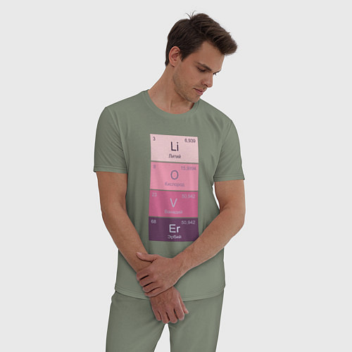 Мужская пижама Любовь это химия / Авокадо – фото 3