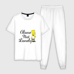 Пижама хлопковая мужская Alone not lonely Барт, цвет: белый