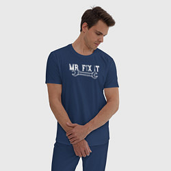 Пижама хлопковая мужская Mr FIX IT, цвет: тёмно-синий — фото 2