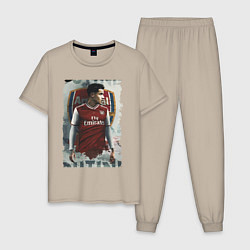 Пижама хлопковая мужская Arsenal, England, цвет: миндальный