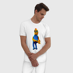 Пижама хлопковая мужская Добрый робот Арт, цвет: белый — фото 2