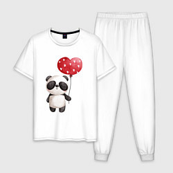 Мужская пижама Панда с шариком в виде сердца