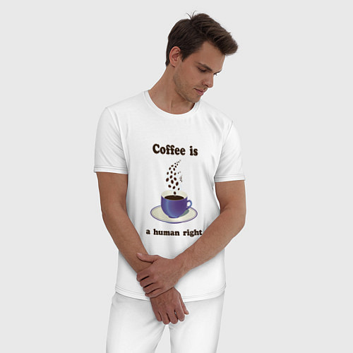 Мужская пижама Кофе это выбор человека / Белый – фото 3