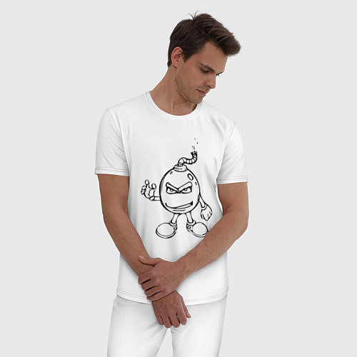 Мужская пижама Бомба Бум / Белый – фото 3
