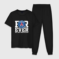 Пижама хлопковая мужская PSG FOREVER NOT JUST WHEN WE WIN ПСЖ, цвет: черный